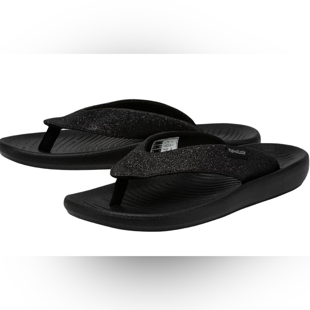 Hey Dude Women’s Meg Flip Flop Black Glitter
